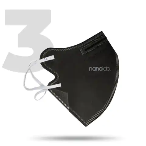 ⁨Nano Protective mask, FFP2, black, universal, 3ks, Nanolab⁩ at Wasserman.eu