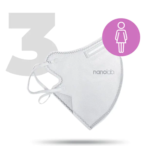 ⁨Nano, washable Protective mask, FFP2, white, women, 3ks, Nanolab⁩ at Wasserman.eu