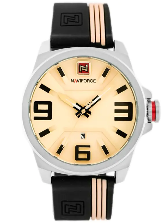 ⁨ZEGAREK MĘSKI NAVIFORCE - NF9098 (zn045a) - beige/black⁩ w sklepie Wasserman.eu