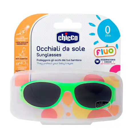 ⁨Chicco Fluo Green 0m+ Okulary przeciwsłoneczne 0m+⁩ w sklepie Wasserman.eu