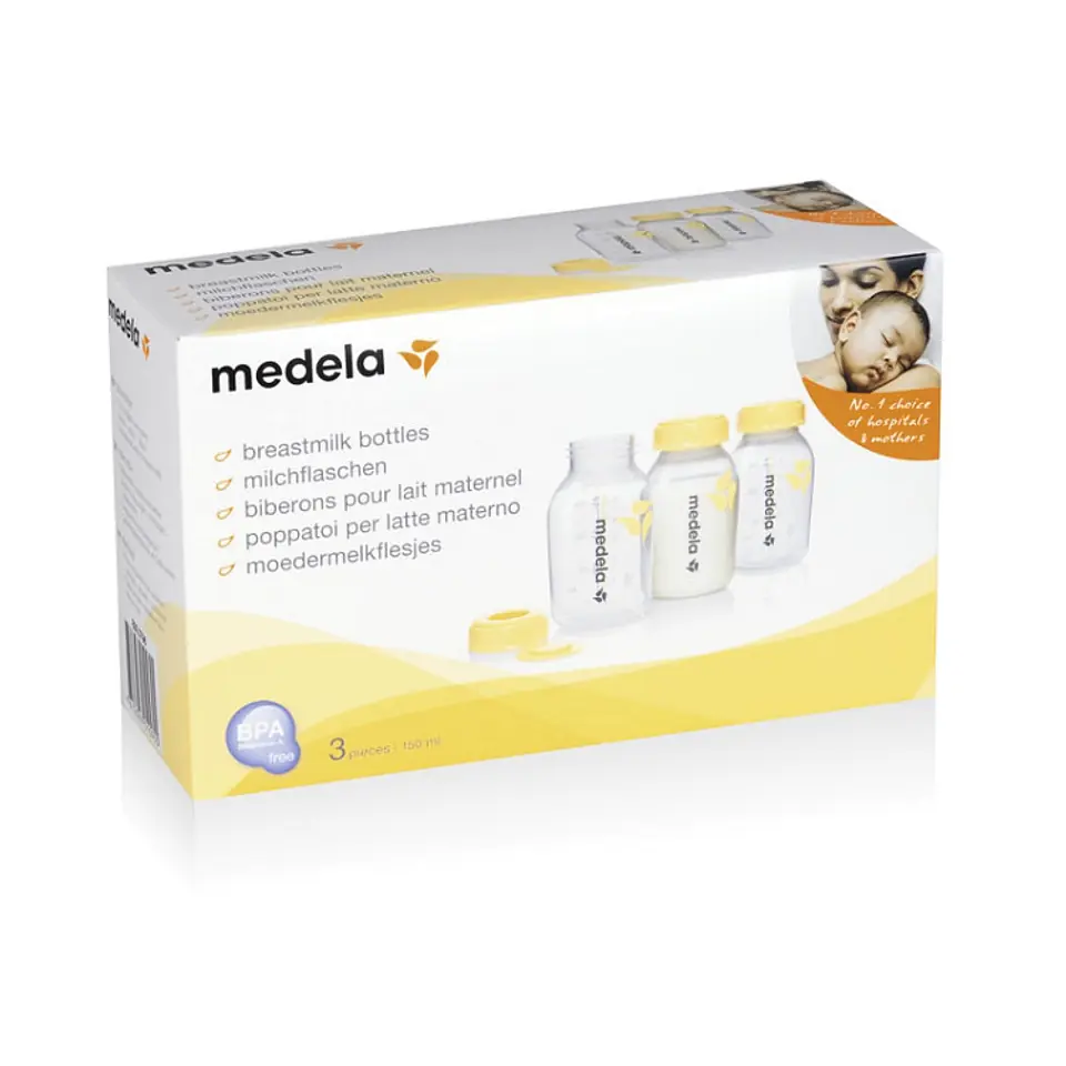 ⁨Medela Butelka Na Pokarm 150ml-3szt Butelka do przechowywania odciągniętego pokarmu w lodówce⁩ w sklepie Wasserman.eu