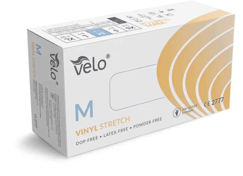 ⁨VELO rękawice winylowe PF r. M Rękawice diagnostyczne winylowe bezpudrowe 100 szt⁩ w sklepie Wasserman.eu
