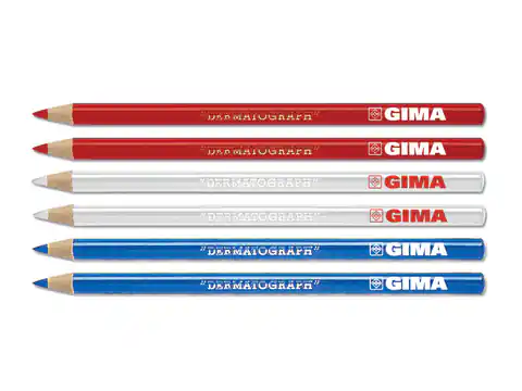 ⁨GIMA ołówek dermograficzny biały 6 sztuk Zestaw ołówków dermograficznych⁩ w sklepie Wasserman.eu