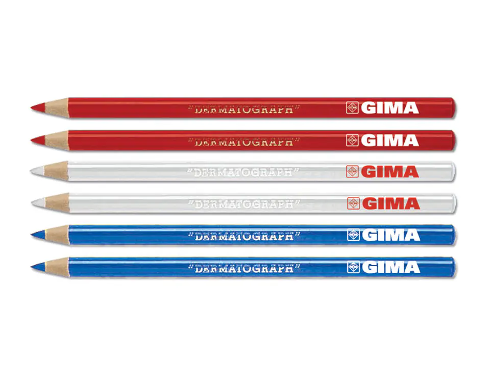 ⁨GIMA Ołówek dermograficzny czerwony, 6 szt.⁩ w sklepie Wasserman.eu