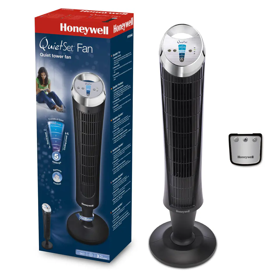 Honeywell HY254 QuietSet Tower Fan Wentylator kolumnowy z oscylacja w sklepie Wasserman.eu