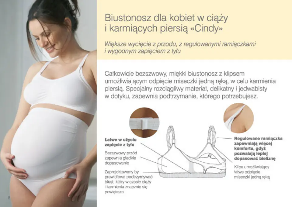 ⁨MEDELA CINDY ROZM. S Biustonosz dla kobiet w ciąży i karmiących, biały⁩ w sklepie Wasserman.eu