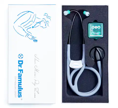 ⁨NOVAMA EXPERT ( DR FAMULUS ) DR400D - BŁĘKIT NIEBA Stetoskop z jednostronną dwutonową głowicą z funkcją strojenia dźwięku i silikonowym przewodem⁩ w sklepie Wasserman.eu