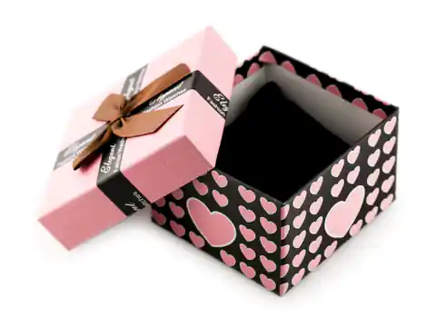 ⁨Prezentowe pudełko na zegarek - serduszka jasny róż (kolor Różowy)⁩ w sklepie Wasserman.eu