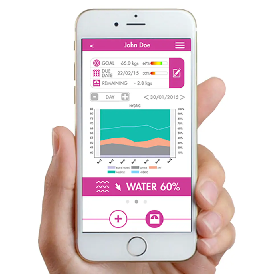 ⁨VISIOMED BEWELL Waga łazienkowa Bluetooth, analiza składu ciała, aplikacja mobilna⁩ w sklepie Wasserman.eu