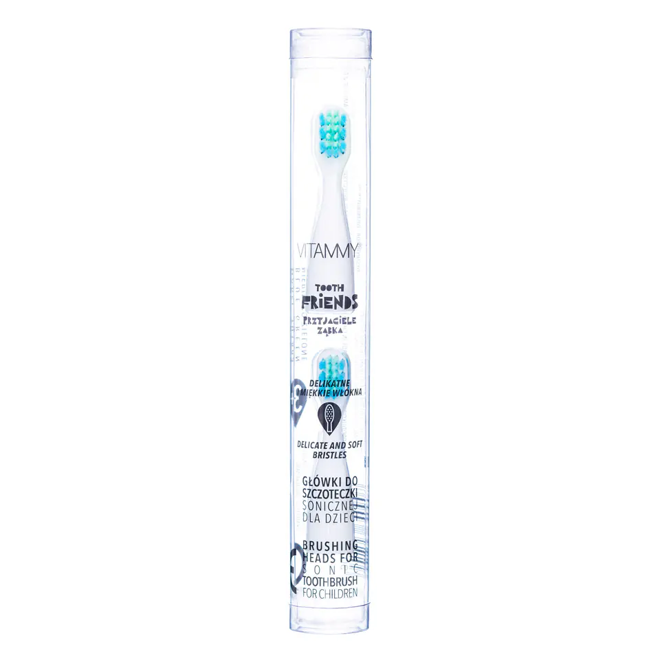 ⁨VITAMMY TOOTH FRIENDS BLUE GREEN Końcówki do szczoteczek sonicznych, 2 szt.⁩ w sklepie Wasserman.eu