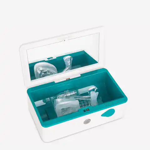 ⁨Pudełko do dezynfekcji maseczek wielorazowych i masek CPAP BiPAP Ozonator z promieniami UV⁩ w sklepie Wasserman.eu