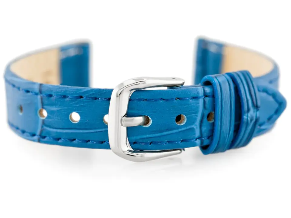 ⁨Pasek skórzany do zegarka W41 - niebieski - 12mm⁩ w sklepie Wasserman.eu