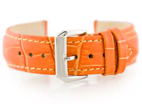 ⁨Pasek skórzany do zegarka W64 - pomarańczowy 18mm⁩ w sklepie Wasserman.eu