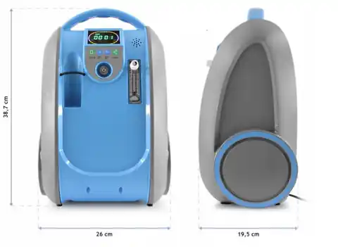 ⁨Przenośny koncentrator tlenu z baterią i ładowarką Tokyo Mini. Koncentrator Tlenu Przenośny + Bateria i ładowarka do samochodu.⁩ w sklepie Wasserman.eu
