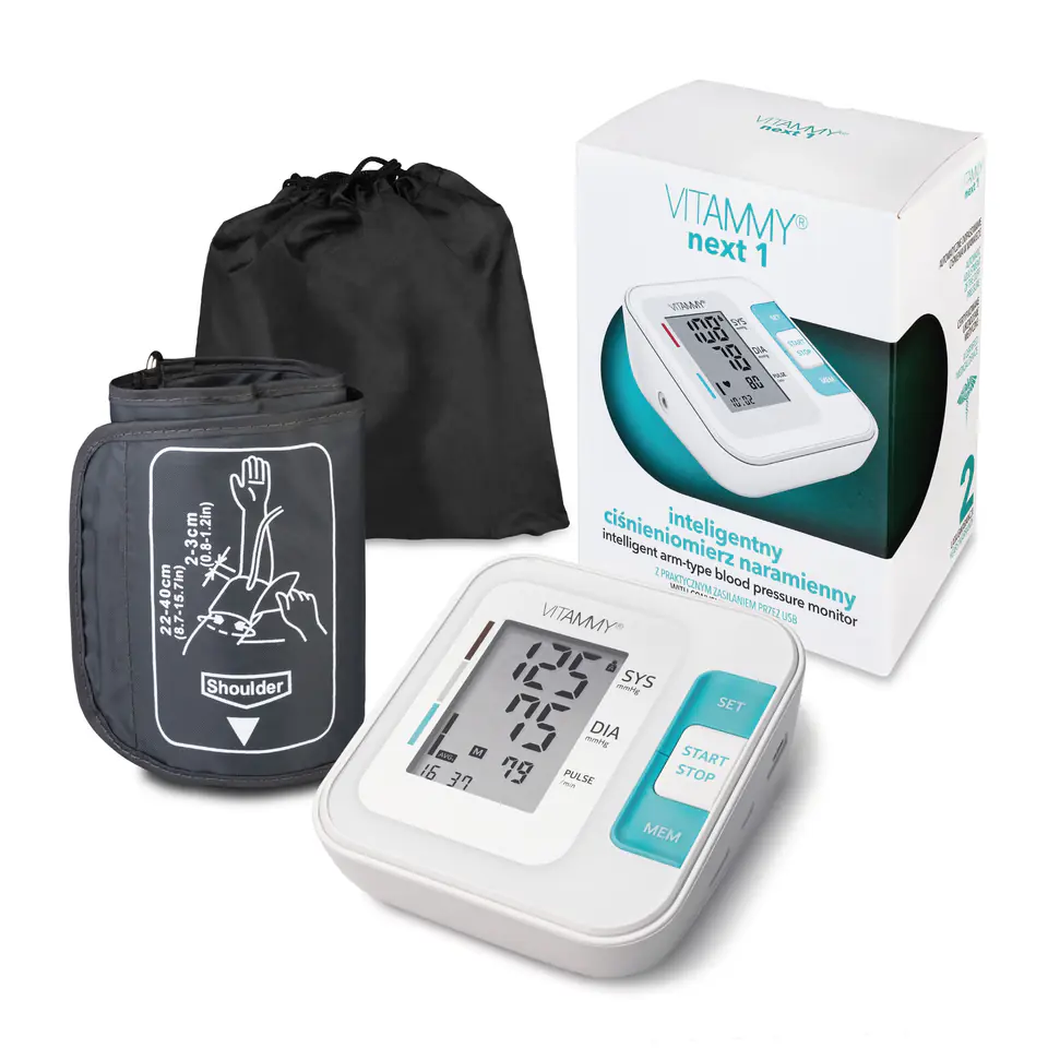 ⁨VITAMMY NEXT 1 + POWER MICRO Zestaw – ciśnieniomierz naramienny idealny do domu⁩ w sklepie Wasserman.eu