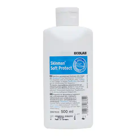 ⁨Skinman Soft Protect Ecolab  500ml wirusobójczy preparat w płynie do dezynfekcji rąk z witaminą E, gliceryną i pantenolem⁩ w sklepie Wasserman.eu