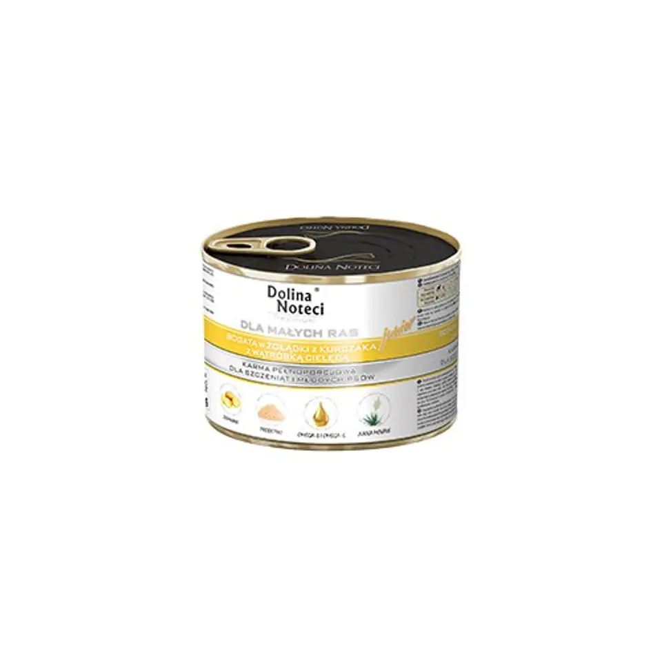 ⁨DOLINA NOTECI JUNIOR SMALL BREEDS RICH IN CHICKEN AND VEAL LIVER BEDS 185g⁩ at Wasserman.eu