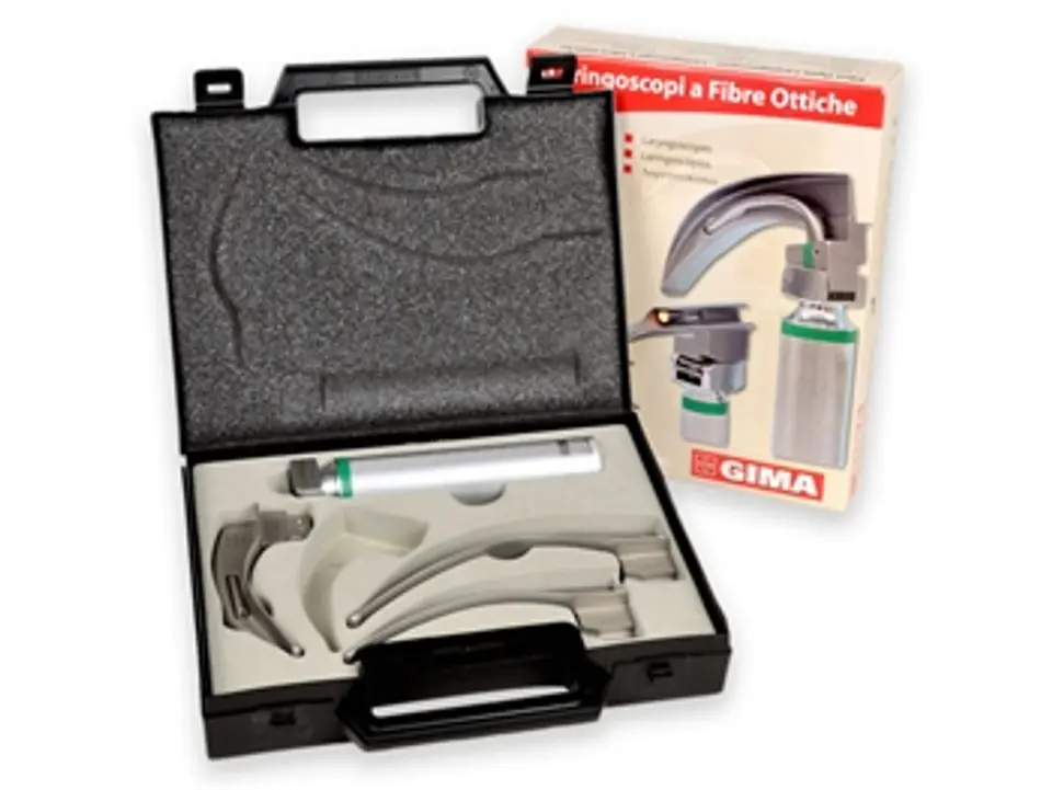 ⁨GIMA GREEN Laryngoskop Zestaw 3 łyżek McIntosh w ROZM.ach 2, 3, 4, halogen 2,5 V⁩ w sklepie Wasserman.eu