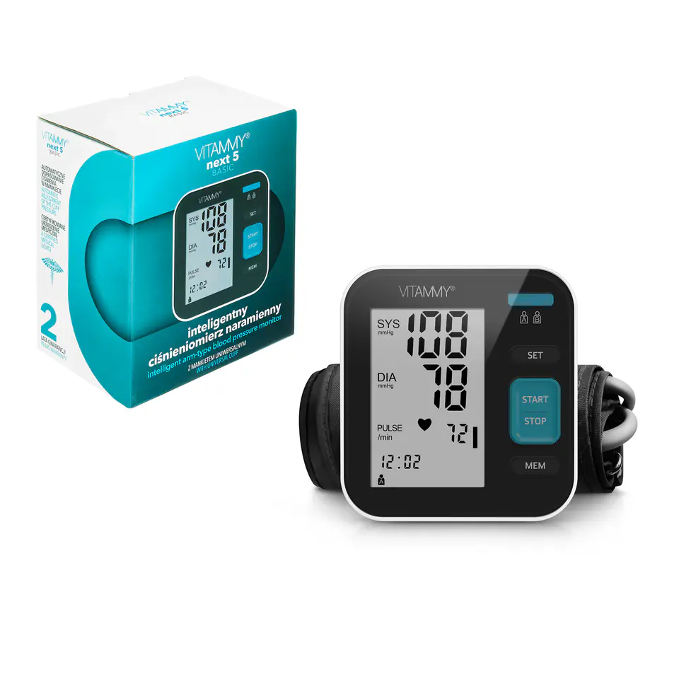⁨VITAMMY NEXT 5 BASIC Ciśnieniomierz arytmia USB, zasilanie sieciowe lub bateryjne⁩ w sklepie Wasserman.eu