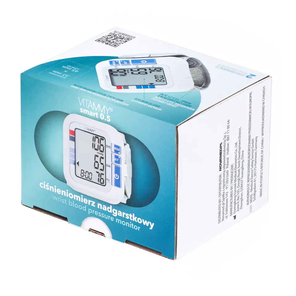 ⁨VITAMMY SMART 0.5 Ciśnieniomierz nadgarstkowy, arytmia, interpretacja wg WHO⁩ w sklepie Wasserman.eu