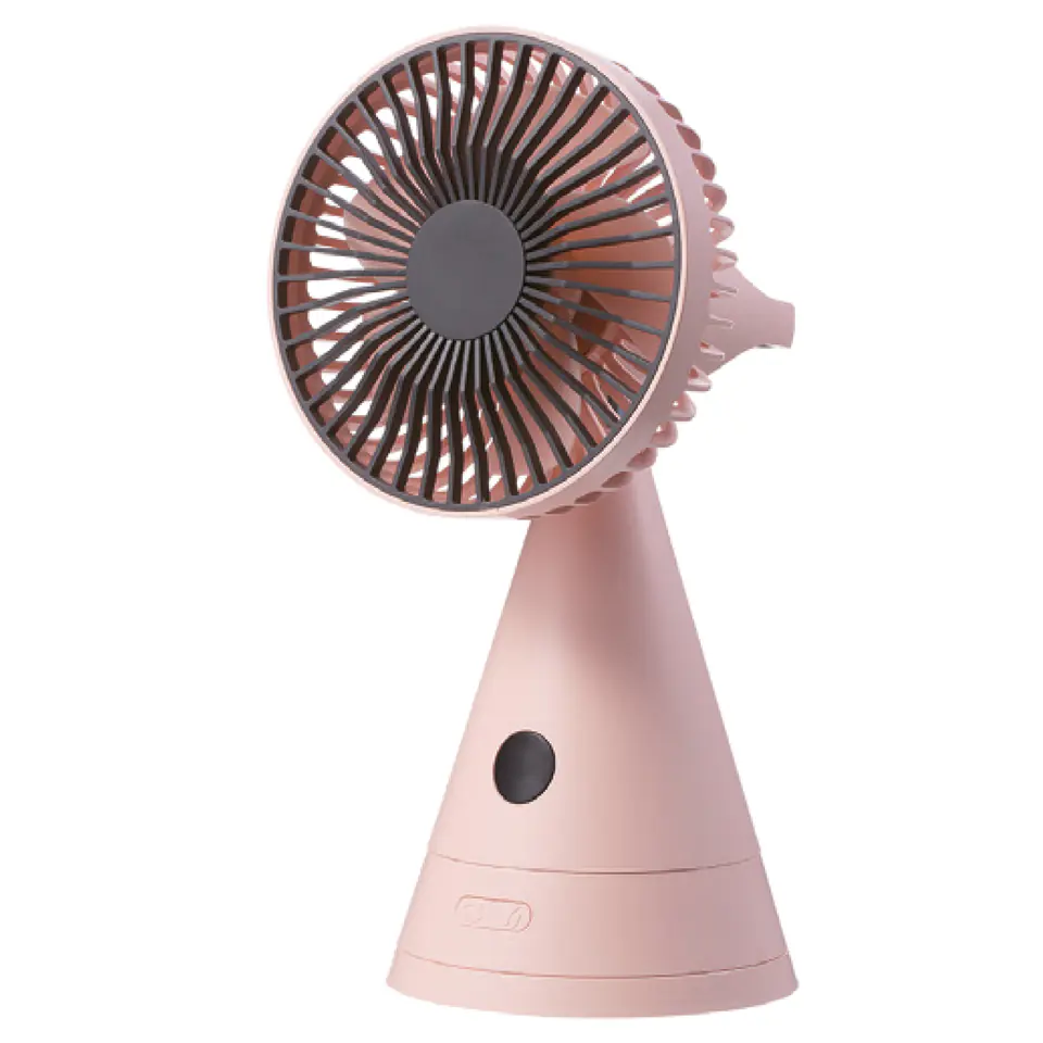 ⁨VITAMMY DREAM DESK FAN RÓŻOWY Mini wentylator biurkowy USB, 3 tryby, z lustrem i LCD⁩ w sklepie Wasserman.eu