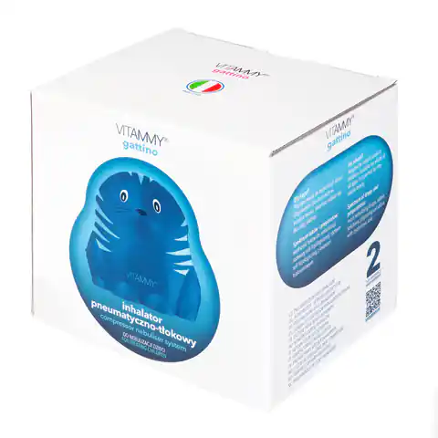 ⁨VITAMMY GATTINO A1503 Blue Inhalator dla dzieci w wesołym kształcie kotka⁩ w sklepie Wasserman.eu