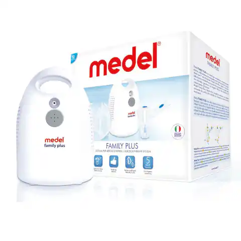 ⁨Medel Family Plus + oczyszczacz do nosa (MY 3,50) Inhalator z nebulizatorem do oczyszczania zatok.⁩ w sklepie Wasserman.eu