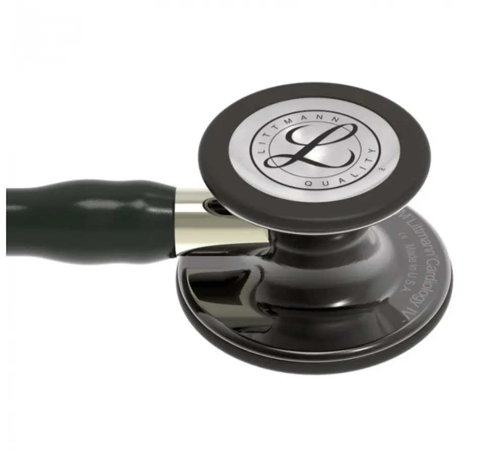 ⁨Stetoskop Littmann Cardiology IV 6204 Stetoskop kardiologiczny High Polish Smoke-Finish ,przewód i lira czarny,trzon szampański⁩ w sklepie Wasserman.eu