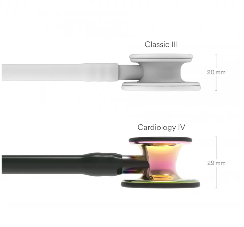 ⁨Stetoskop Littmann Cardiology IV 6240 Stetoskop kardiologiczny High Polish RainbowFinish, przew.czarn,trzon smoke,lira smoke⁩ w sklepie Wasserman.eu