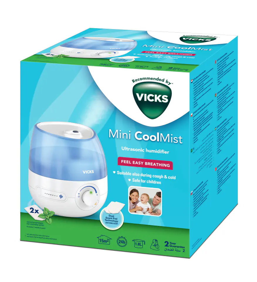 ⁨VICKS Mini Cool Mist VUL525E4 Kompaktowy nawilżacz ultradźwiękowy⁩ w sklepie Wasserman.eu