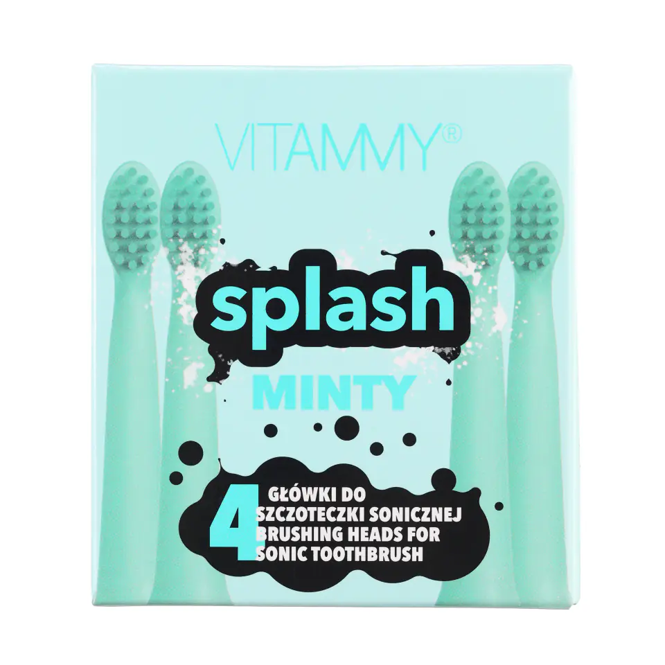 ⁨VITAMMY SPLASH MINTY Końcówki do szczoteczki sonicznej, kolor miętowy, 4 szt.⁩ w sklepie Wasserman.eu