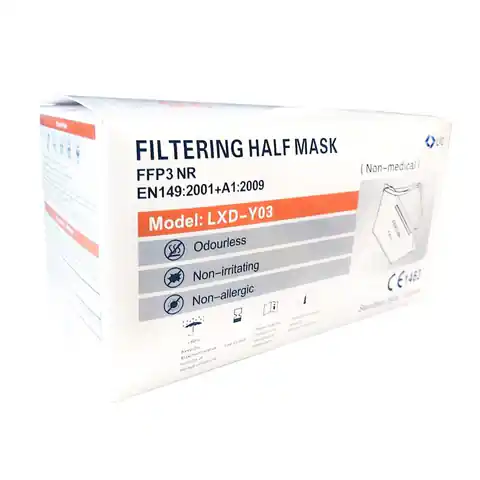 ⁨Półmaska filtrująca FFP3 NR LXD-Y03 b Półmaska filtrująca  bez zaworu opk. 2 szt⁩ w sklepie Wasserman.eu