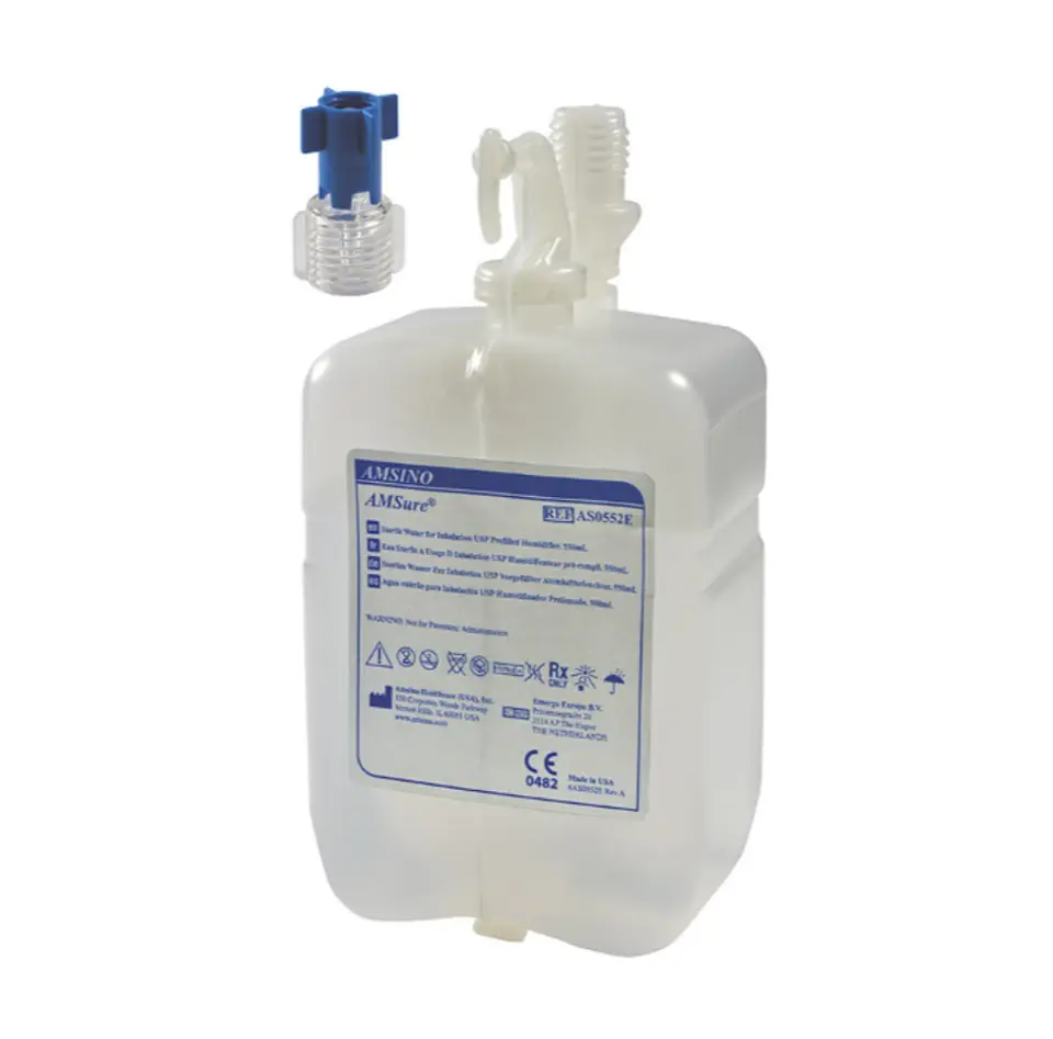 ⁨AMSURE 550 ml Nawilżacz z wodą sterylną 9/16", do koncentratorów tlenu⁩ w sklepie Wasserman.eu