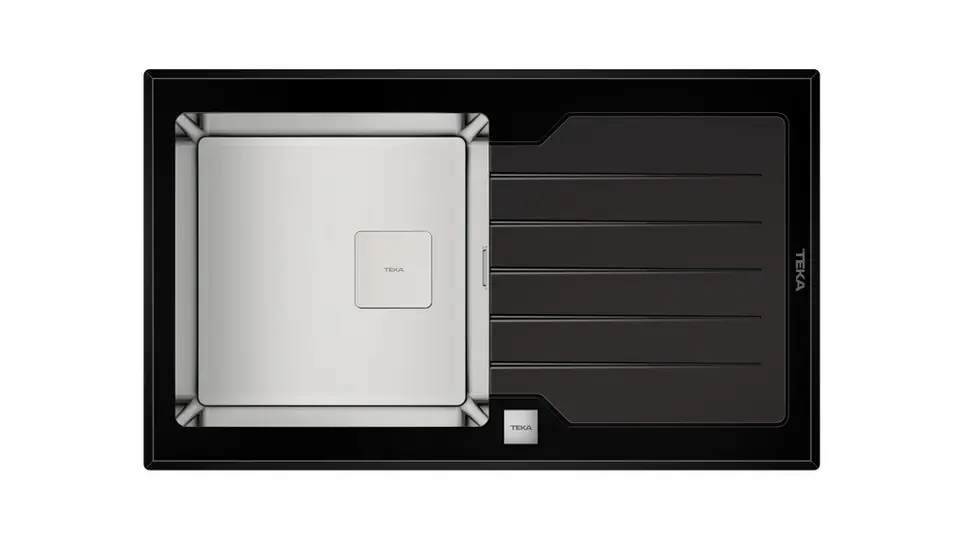Glass sink DIAMOND LUX 1B 1D 86 black at Wasserman.eu