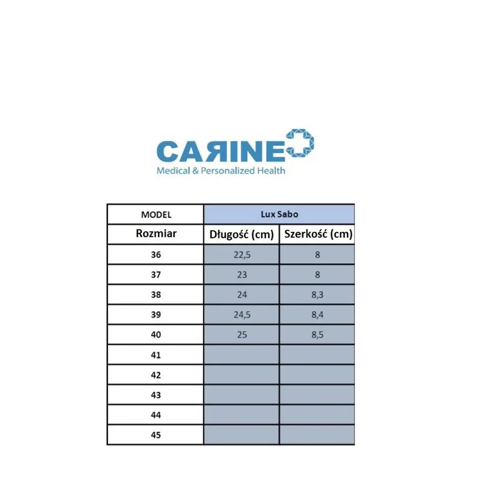 ⁨Obuwie zawodowe CARINE LUX SABO rozm. 41 Trepy dla medyków, chodaki dla lekarzy perforacja NT 044 białe granatowe lamówki⁩ w sklepie Wasserman.eu