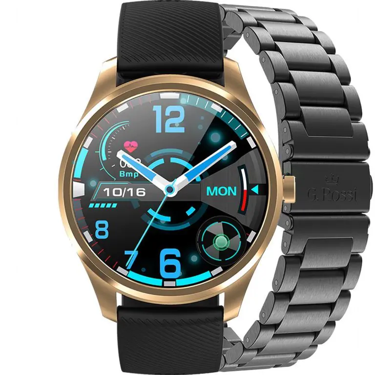 ⁨SMARTWATCH MĘSKI G. Rossi SW012-4 gold/black + dodatkowa BRANSOLETA (sg007d)⁩ w sklepie Wasserman.eu