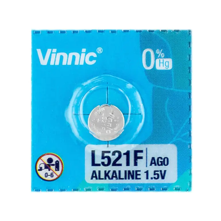 ⁨VINNIC BATERIE ALKALICZNE GUZIKOWE MINI G0/AG0/LR63 BLISTER 10 SZTUK L521F⁩ w sklepie Wasserman.eu