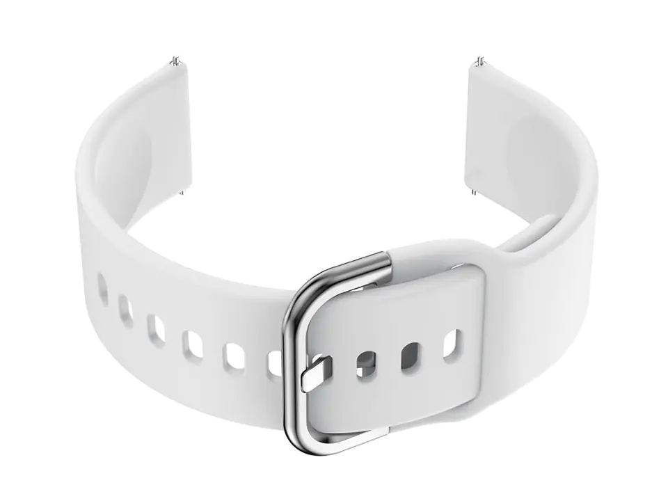 ⁨Pasek gumowy do smartwatch U01 - biały/srebrny - 18mm⁩ w sklepie Wasserman.eu