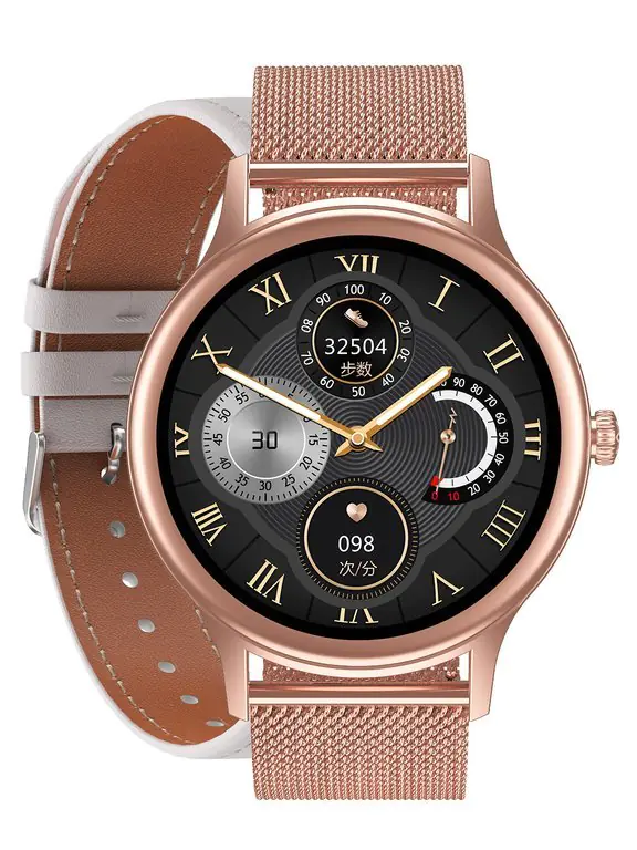 ⁨SMARTWATCH DAMSKI PACIFIC 18-2 - BRANSOLETA + PASEK: Rosegold / Biały (sy015b)⁩ w sklepie Wasserman.eu