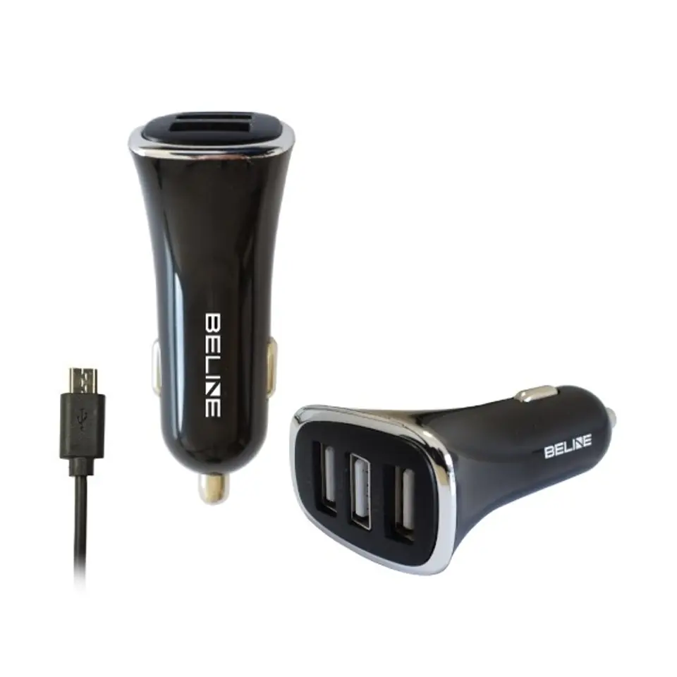 ⁨Car Charger 3xUSB + microUSB 4A black⁩ at Wasserman.eu