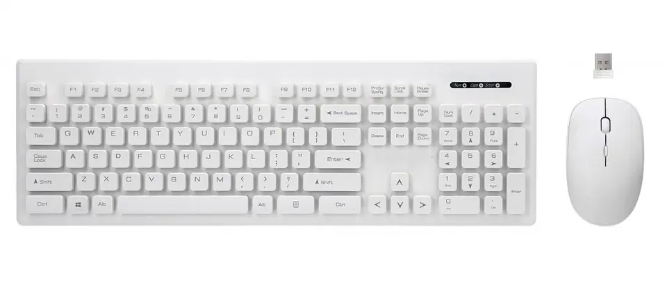 ⁨Zestaw bezprzewodowy Whiterun klawiatura+mysz, kolor biały, technologia bezprzewodowa 2,4Ghz⁩ w sklepie Wasserman.eu
