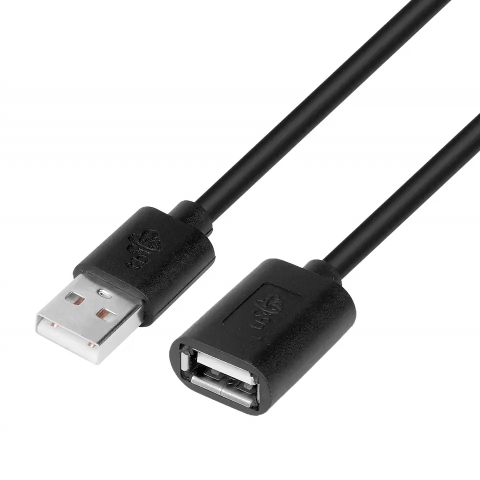 ⁨Kabel USB AM-AF 1.8 m przedłużacz czarny⁩ w sklepie Wasserman.eu