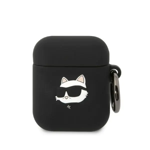 ⁨Karl Lagerfeld KLA2RUNCHK AirPods 1/2 cover czarny/black Silicone Choupette Head 3D⁩ w sklepie Wasserman.eu