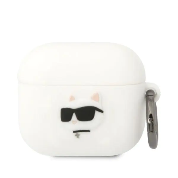 ⁨Karl Lagerfeld KLA3RUNCHH AirPods 3 cover biały/white Silicone Choupette Head 3D⁩ w sklepie Wasserman.eu