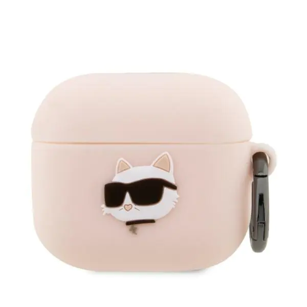 ⁨Karl Lagerfeld KLA3RUNCHP AirPods 3 cover różowy/pink Silicone Choupette Head 3D⁩ w sklepie Wasserman.eu