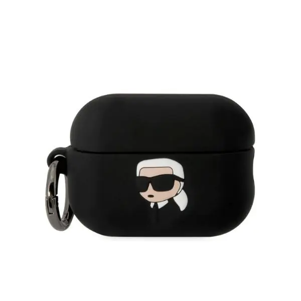 ⁨Karl Lagerfeld KLAP2RUNIKK AirPods Pro 2 cover czarny/black Silicone Karl Head 3D⁩ w sklepie Wasserman.eu