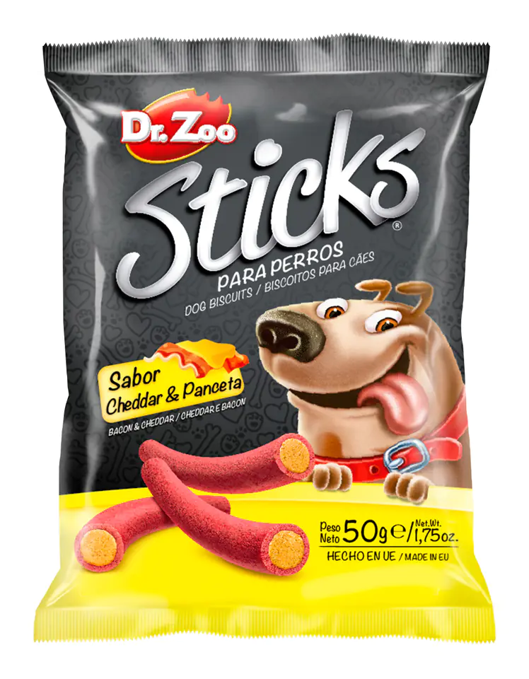 ⁨DR ZOO Sticks Cheddar & Panceta - Paluszki dla psa o smaku sera i bekonu 50g [11255]⁩ w sklepie Wasserman.eu