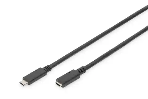 ⁨Kabel przedłużający USB 3.1 Gen.2 SuperSpeed+ 10Gbps Typ USB C/USB C M/Ż, PD, czarny 0,7m⁩ w sklepie Wasserman.eu