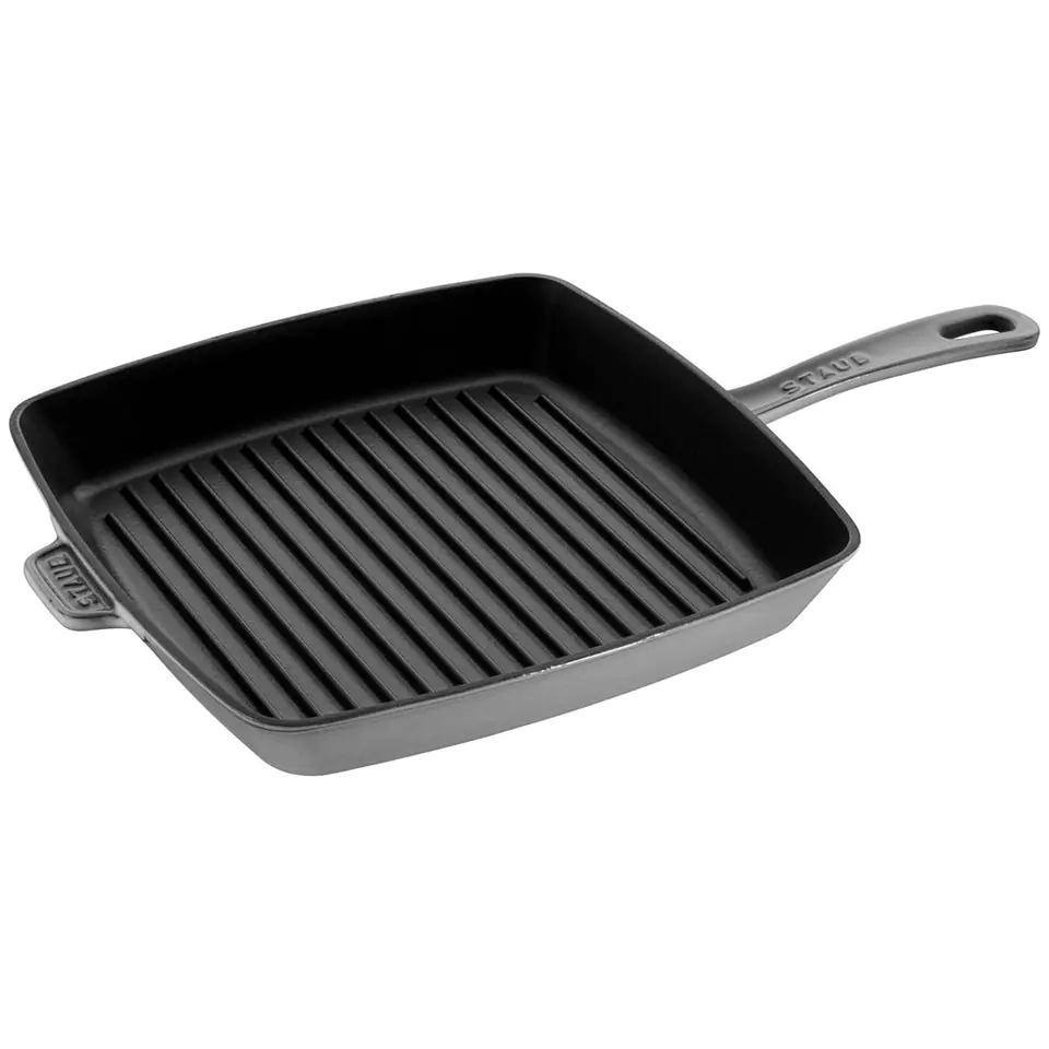 ⁨Kwadratowa patelnia żeliwna grillowa STAUB 40501-109-0 - grafitowa 30 cm⁩ w sklepie Wasserman.eu