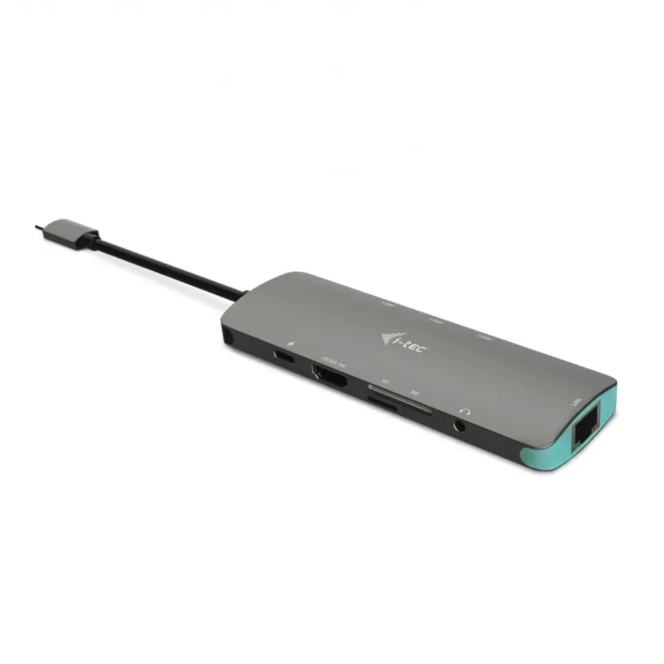 ⁨USB-C Metal Nano Stacja Dokująca 1x HDMI 4K Ultra HD 3840 x 2016 @ 30Hz 1x czytnik SD 1x czytnik micro SD 1x Ethernet GLAN RJ-45 port 1x⁩ w sklepie Wasserman.eu